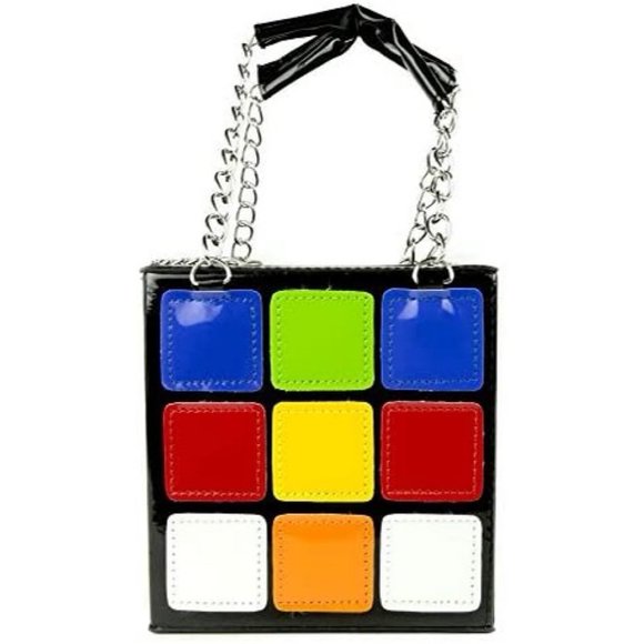 NOVELTY RUBIX CUBE HANDBAG STATEMENT PIECE BAG - Picture 2 of 3